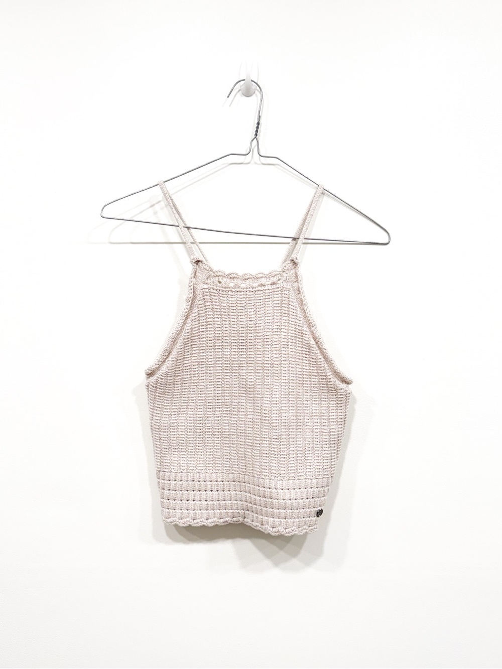 Hollister Crochet High-Neck Tank - Cream